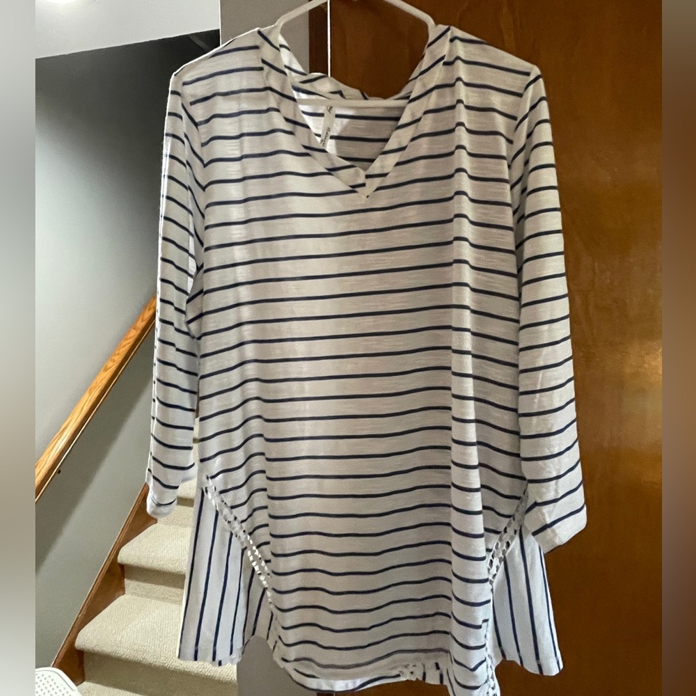 Striped Top 3/4 Sleeve